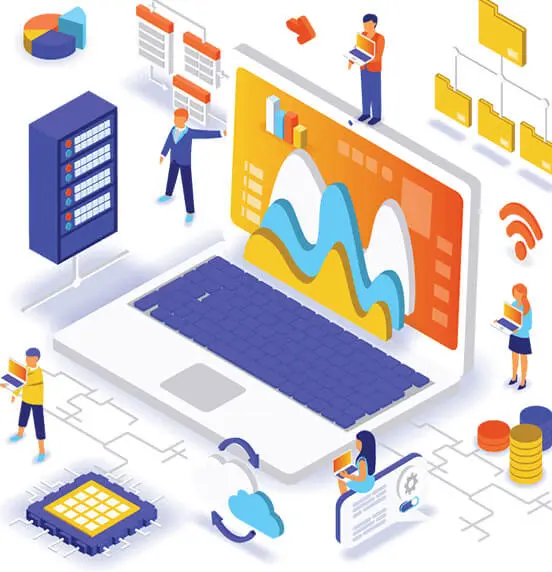 Ilustración que destaca los servicios de ClicsWeb, que incluyen diseño y desarrollo de sitios web, estrategias de SEO y más.