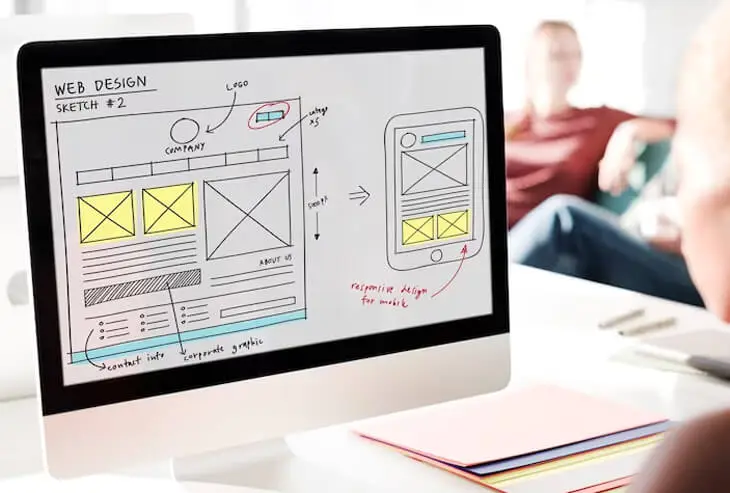 Ilustración de una interfaz de usuario simplificada para un sitio web