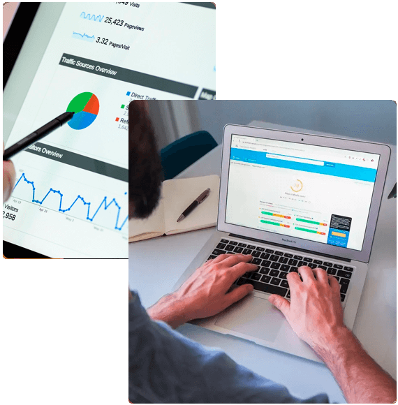 Imagen de un desarrollador web trabajando en su computadora.